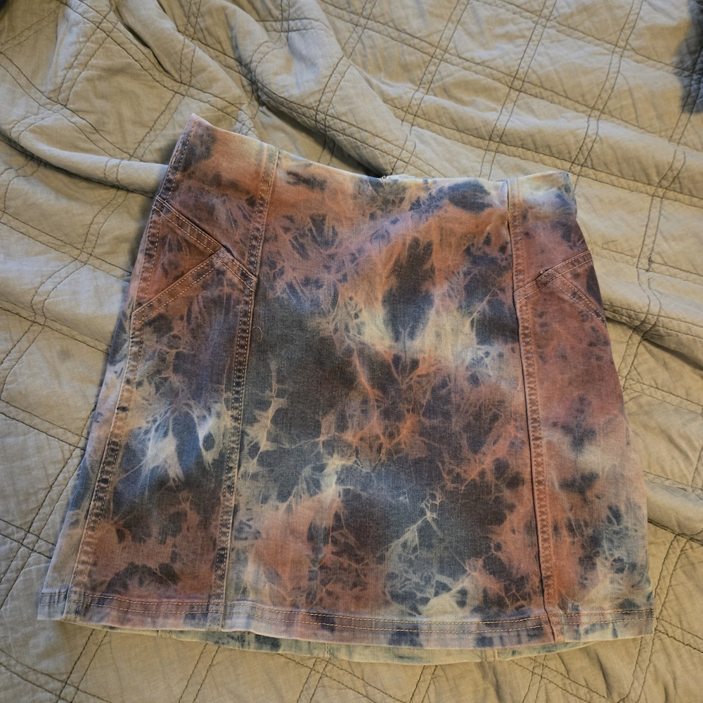 Tie-Dye Denim Skirt